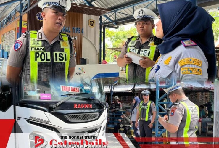 Jelang Mudik Lebaran, Satlantas Polres Pasuruan Ramcheck Bus di Terminal Pandaan