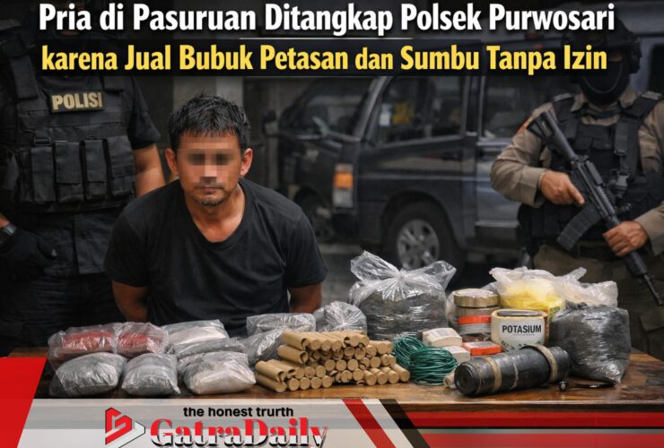 Pria di Pasuruan Ditangkap Polsek Purwosari karena Jual Bubuk Petasan dan Sumbu Tanpa Izin