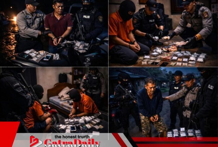 Satresnarkoba Polres Pasuruan Tangkap Lima Pengedar Sabu, Sita 255,41 Gram dari Empat Lokasi