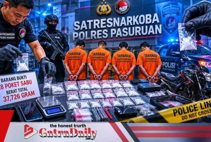 3 Kasus Sabu Diungkap dalam Dua Hari, Satresnarkoba Polres Pasuruan Amankan 4 Pelaku dan 37 Gram Sabu