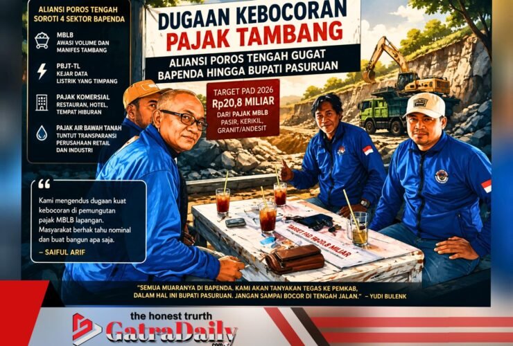 Dugaan Kebocoran Pajak Tambang, Aliansi Poros Tengah Soroti Target Rp20,8 Miliar PAD Pasuruan
