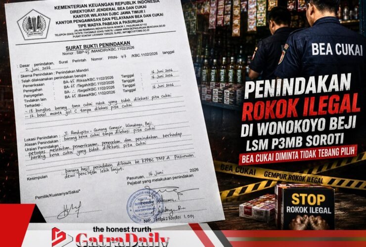 Penindakan Rokok Ilegal di Wonokoyo Beji, LSM P3MB Soroti Bea Cukai Diminta Tidak Tebang Pilih