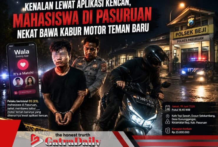 Kenalan Lewat Aplikasi Kencan, Mahasiswa di Pasuruan Nekat Bawa Kabur Motor Teman Baru