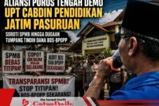 Aliansi Poros Tengah Demo UPT Cabdin Pendidikan Jatim Pasuruan, Soroti SPMB hingga Dugaan Tumpang Tindih Dana BOS-BPOPP