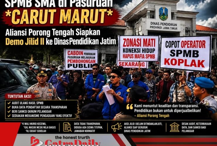 SPMB SMA di Pasuruan “CARUT MARUT” Aliansi Poros Tengah Siapkan Demo Jilid II ke Dinas Pendidikan Jatim