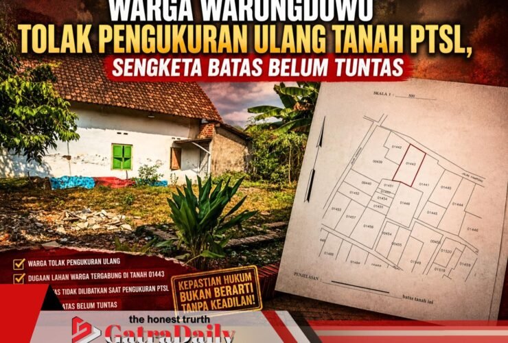 Warga Warungdowo Tolak Pengukuran Ulang Tanah PTSL, Sengketa Batas Belum Tuntas