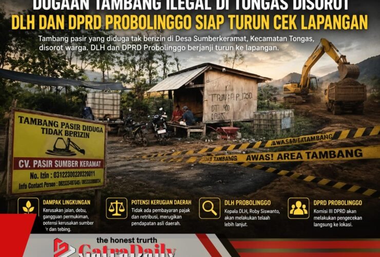 Dugaan Tambang Ilegal di Tongas Disorot, DLH dan DPRD Probolinggo Siap Turun Cek Lapangan