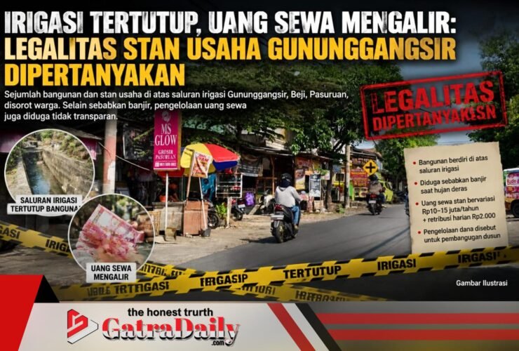 Irigasi Tertutup, Uang Sewa Mengalir: Legalitas Stan Usaha Gununggangsir Dipertanyakan