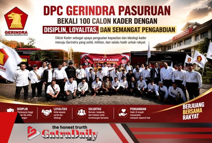 DPC Gerindra Pasuruan Bekali 100 Calon Kader dengan Disiplin, Loyalitas, dan Semangat Pengabdian
