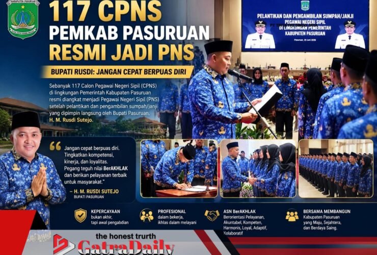 117 CPNS Pemkab Pasuruan Resmi Jadi PNS, Bupati Rusdi: Jangan Cepat Berpuas Diri