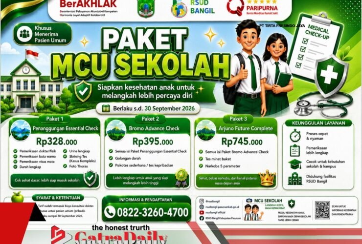 RSUD Bangil Luncurkan Paket MCU Sekolah, Cek Kesehatan Anak Mulai Rp328 Ribu
