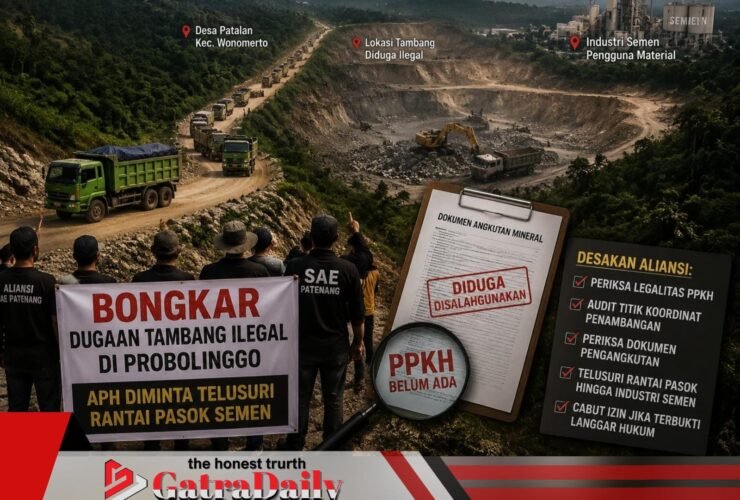 Aliansi Bongkar Dugaan Tambang Ilegal di Probolinggo, APH Diminta Telusuri Rantai Pasok Semen