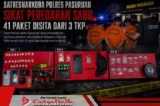Satresnarkoba Polres Pasuruan Sikat Peredaran Sabu, 41 Paket Disita darj 3 TKP