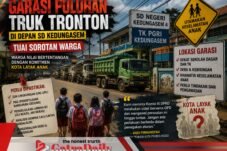 Garasi Puluhan Truk Tronton di Depan SD Kedungasem Tuai Sorotan, Warga Nilai Bertentangan dengan Kota Layak Anak