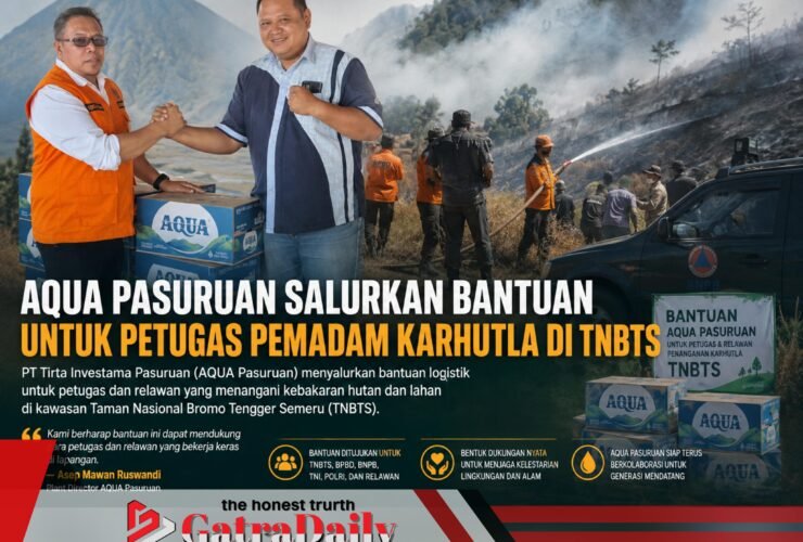AQUA Pasuruan Salurkan Bantuan untuk Petugas Pemadam Karhutla di TNBTS