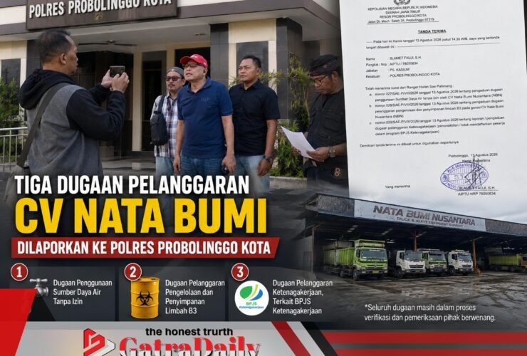Tiga Dugaan Pelanggaran CV Nata Bumi Dilaporkan ke Polres Probolinggo Kota