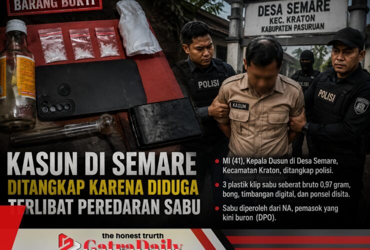 Kasun di Semare Ditangkap karena Diduga Terlibat Peredaran Sabu