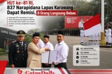 HUT ke-81 RI, 837 Narapidana Lapas Karawang Dapat Remisi, 8 Orang Langsung Bebas