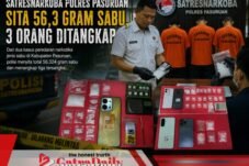 Satresnarkoba Polres Pasuruan Sita 56,3 Gram Sabu, 3 Orang Ditangkap