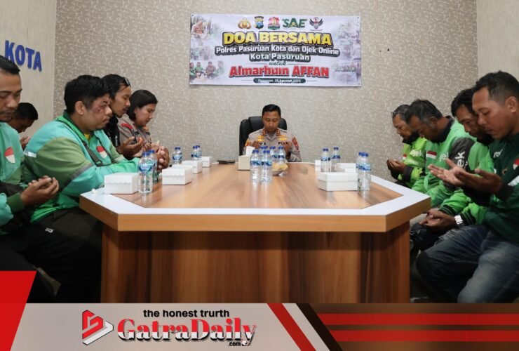 Kapolres Pasuruan Kota dan Komunitas Ojol Gelar Doa Bersama untuk Almarhum Affan