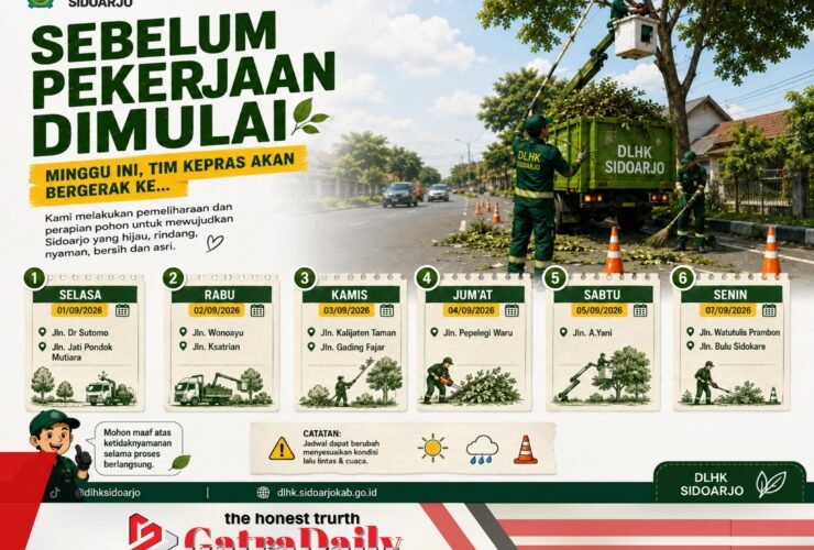 Warga Sidoarjo Diminta Laporkan Pohon Rawan Tumbang, Layanan Pengeprasan Gratis