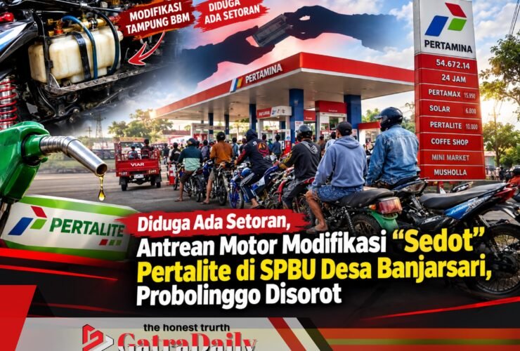 Diduga Ada Setoran, Antrean Motor Modifikasi “Sedot” Pertalite di SPBU Desa Banjarsari Probolinggo Disorot
